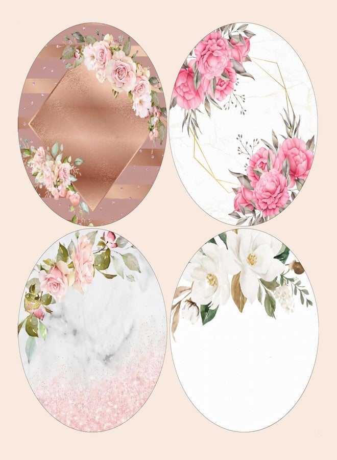 SLGIFT Vinyl Round Floral Theme Sticker, Self-Adhesive Vinyl Stickers, 40 Pieces, 2 x 2 Inches Round Sticker, 4 Unique Designs, R155 - Image 2